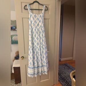 Haute Hippie White and Blue Patterned Dress